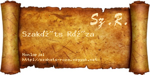 Szakáts Róza névjegykártya